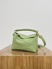 Loewe Puzzle Edge Small Calfskin Green Top Handle Bag 24x10.5x16.5cm - 4