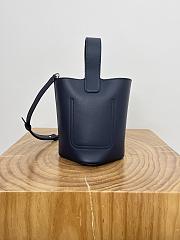 Loewe Pebble Bucket Navy Blue Bag 20x16x16cm - 3