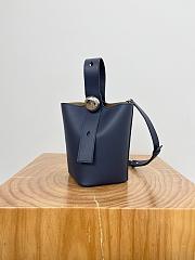 Loewe Pebble Bucket Navy Blue Bag 20x16x16cm - 5