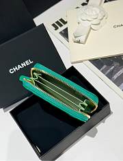 Chanel Zip Coin Purse Green Caviar 11.2x7.5cm - 3