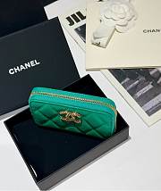 Chanel Zip Coin Purse Green Caviar 11.2x7.5cm - 2