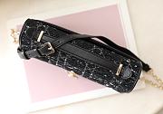 Dior My Dior Top Handle Bag Black Tweed 24x14x7.5cm - 3