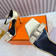 Hermes Judy Sandals Champagne Heel 10cm - 4