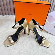 Hermes Judy Sandals Champagne Heel 10cm - 3