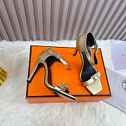 Hermes Judy Sandals Champagne Heel 10cm - 2