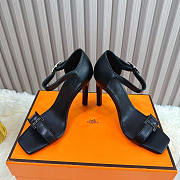 Hermes Judy Sandals Black Heel 10cm - 3