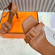 Hermes Judy Sandals Brown Heel 10cm - 4