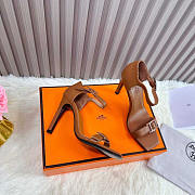 Hermes Judy Sandals Brown Heel 10cm - 2