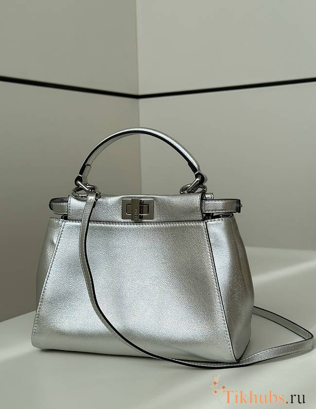 Fendi Peekaboo ISeeU Petite Silver Bag 23x9x20cm - 1