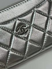 Chanel Card Holder Lambskin Silver 12x7.5x2.5cm - 3