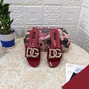 Dolce & Gabbana DG Red Patent Slides - 5