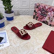 Dolce & Gabbana DG Red Patent Slides - 2