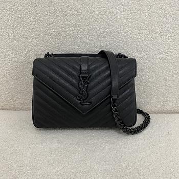 YSL College Medium Quilted Leather Full Black 24cm