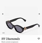 Fendi Diamond Black Sunglasses  - 3