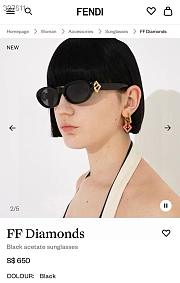 Fendi Diamond Black Sunglasses  - 2