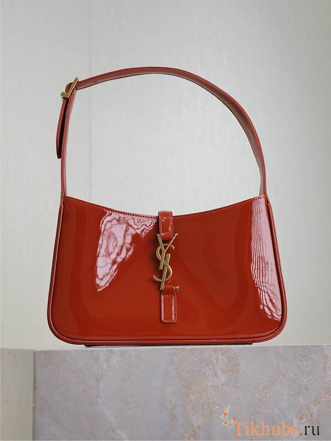 YSL Le 5 A 7 Bag Orange Patent 23x16x6.5cm - 1