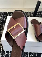 Loewe Petal Belt Flat Sandal Red Wine Vegetable-tanned - 5