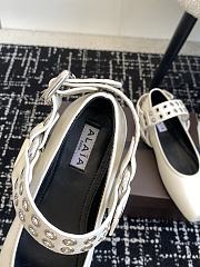 Alaia White Biker Flat Ballet Flats - 4