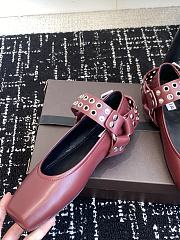 Alaia Red Wine Biker Flat Ballet Flats - 3