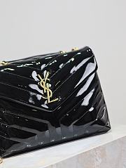 YSL Loulou Bag Black Patent Gold 23x17x9cm - 5