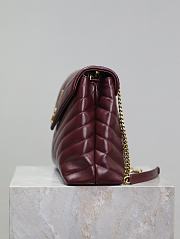 YSL Loulou Bag Red Wine Gold 31x23x10cm - 6