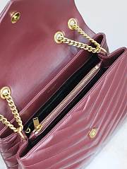 YSL Loulou Bag Red Wine Gold 31x23x10cm - 3