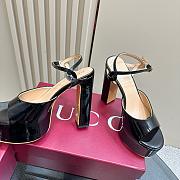 Gucci Platform Sandal Black Patent Heel 11cm - 2