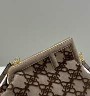 Fendi First Small Bag Velvet FF Logo 26x9.5x18cm - 4