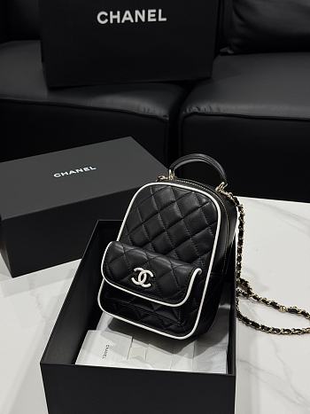 Chanel 25p Backpack Black Lambskin 18x13x9cm