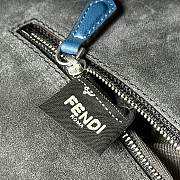 Fendi Baguette Chain Large Blue Leather Bag 38x21x7cm - 3