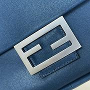 Fendi Baguette Chain Large Blue Leather Bag 38x21x7cm - 2