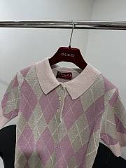 Gucci Viscose Lamé Wool Polo Top - 2
