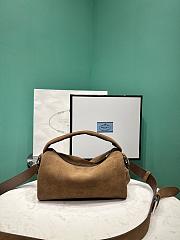 Prada Suede Brown Shoulder Bag 24x11x11cm - 5