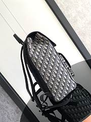 Dior Saddle Backpack With Flap Beige Black 41x26.5x14.5cm - 3