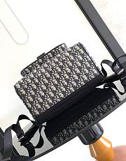 Dior Saddle Backpack With Flap Beige Black 41x26.5x14.5cm - 5