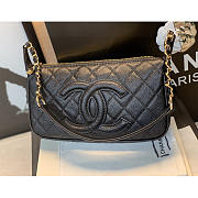 Chanel Caviar Timeless CC Pochette Black 25x14x5cm - 3