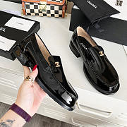 Chanel CC Patent Leather Loafers Black - 2