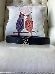 Louis Vuitton LV Black Belt Silver 4cm - 1