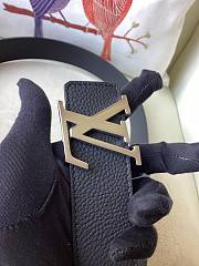 Louis Vuitton LV Black Belt Silver 4cm - 5