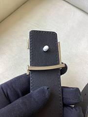 Louis Vuitton LV Black Belt Silver 4cm - 4