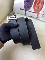 Louis Vuitton LV Black Belt Silver 4cm - 2