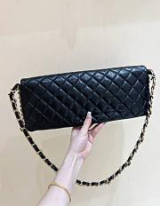 Chanel Flap Bag Clutch Black Lambskin Gold 38cm - 6