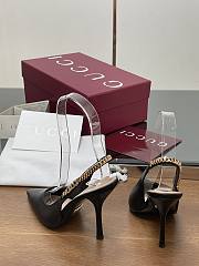 Gucci Signoria Slingback Pump Black Leather Heel 10.5cm - 5