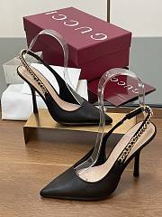 Gucci Signoria Slingback Pump Black Leather Heel 10.5cm - 3