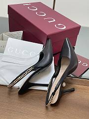 Gucci Signoria Slingback Pump Black Leather Heel 10.5cm - 4