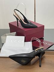 Gucci Signoria Slingback Pump Black Leather Heel 10.5cm - 2
