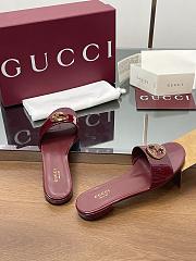 Gucci Red Patent Slides - 2