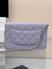 Chanel Wallet On Chain Woc Light Purple Caviar Silver 19cm - 3