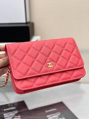 Chanel Wallet On Chain Woc Neon Pink Caviar Gold 19cm - 2