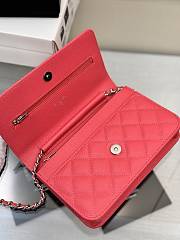 Chanel Wallet On Chain Woc Neon Pink Caviar Silver 19cm - 5